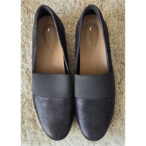Clarks Unstructured Women's Black Leather Loafer Size 10M~Excellent Condition~
